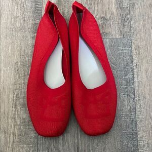 Red Knit Women's Shoes Square Toed size 40